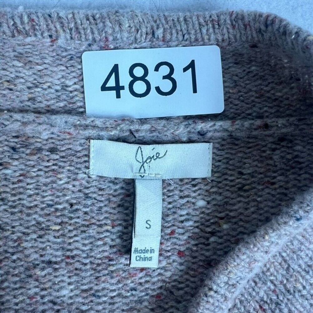 Joie Cardigan Sweater Womens Small Wool Cashmere Waterfall Heathered Oatmeal Tan - Picture 4 of 7